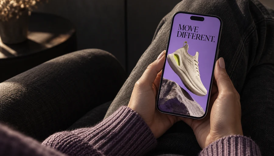 The FORMA ad on a phone in someone’s hands