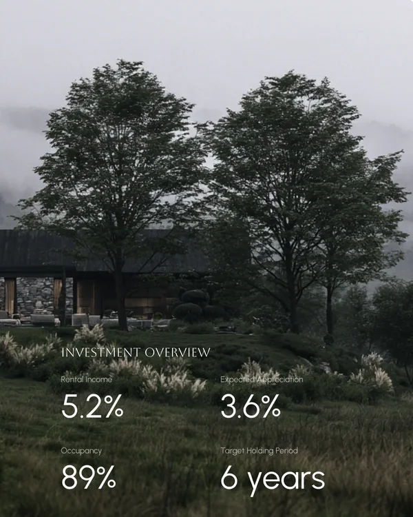AUREL portrait layout of the Villa Nebbia investment overview