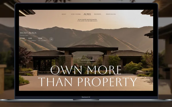 AUREL property investment website on a laptop: Own more than property