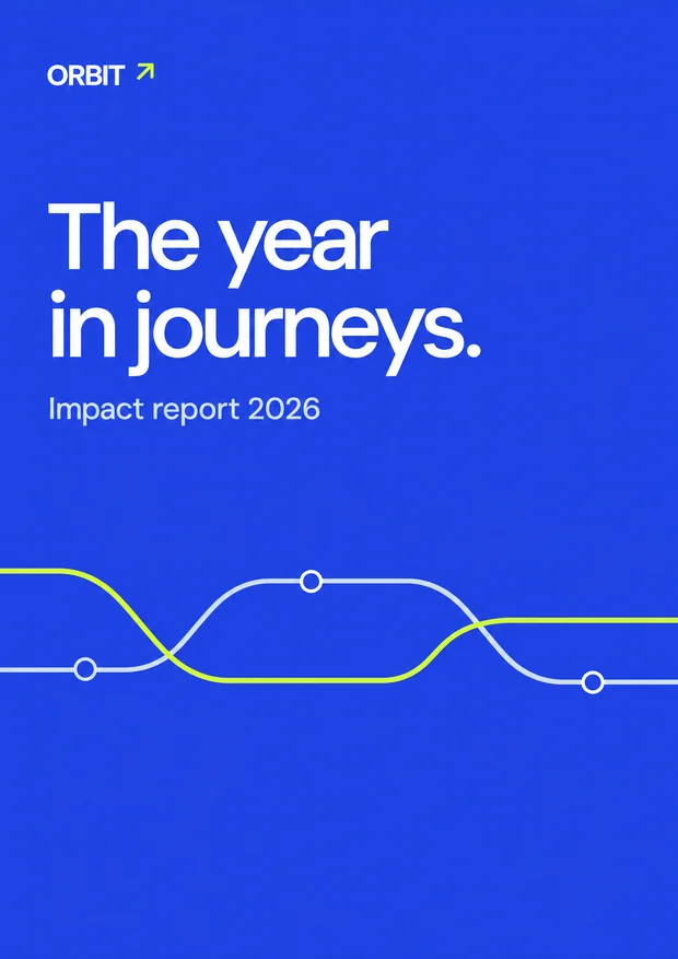 ORBIT impact report cover: The year in journeys.