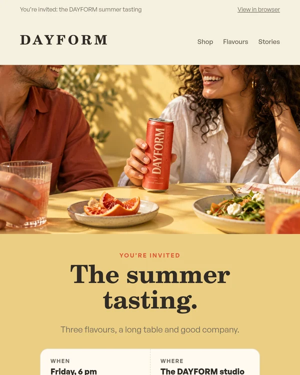 DAYFORM event invitation
