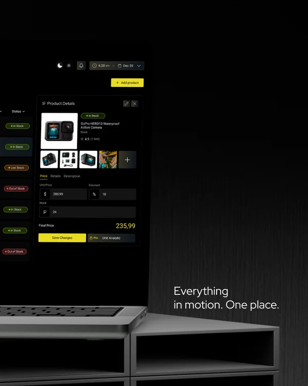 FlowShip campaign visual: Everything in motion. One place.