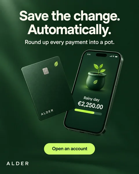 ALDER social ad: Save the change. Automatically.