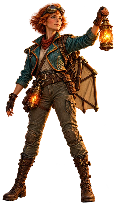 Wren, the EMBERLINE heroine, holding up her ember lantern