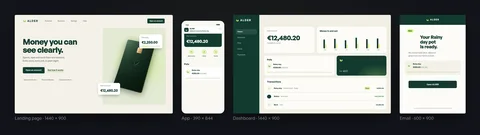 One ALDER savings pot across the landing page, the app, the dashboard and the email