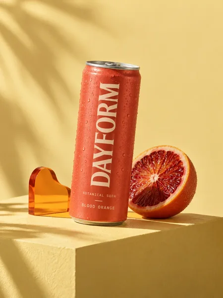 DAYFORM poster, the can and a blood orange
