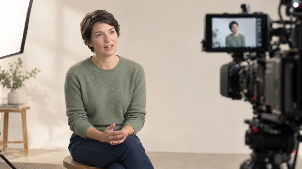 An interview being filmed
